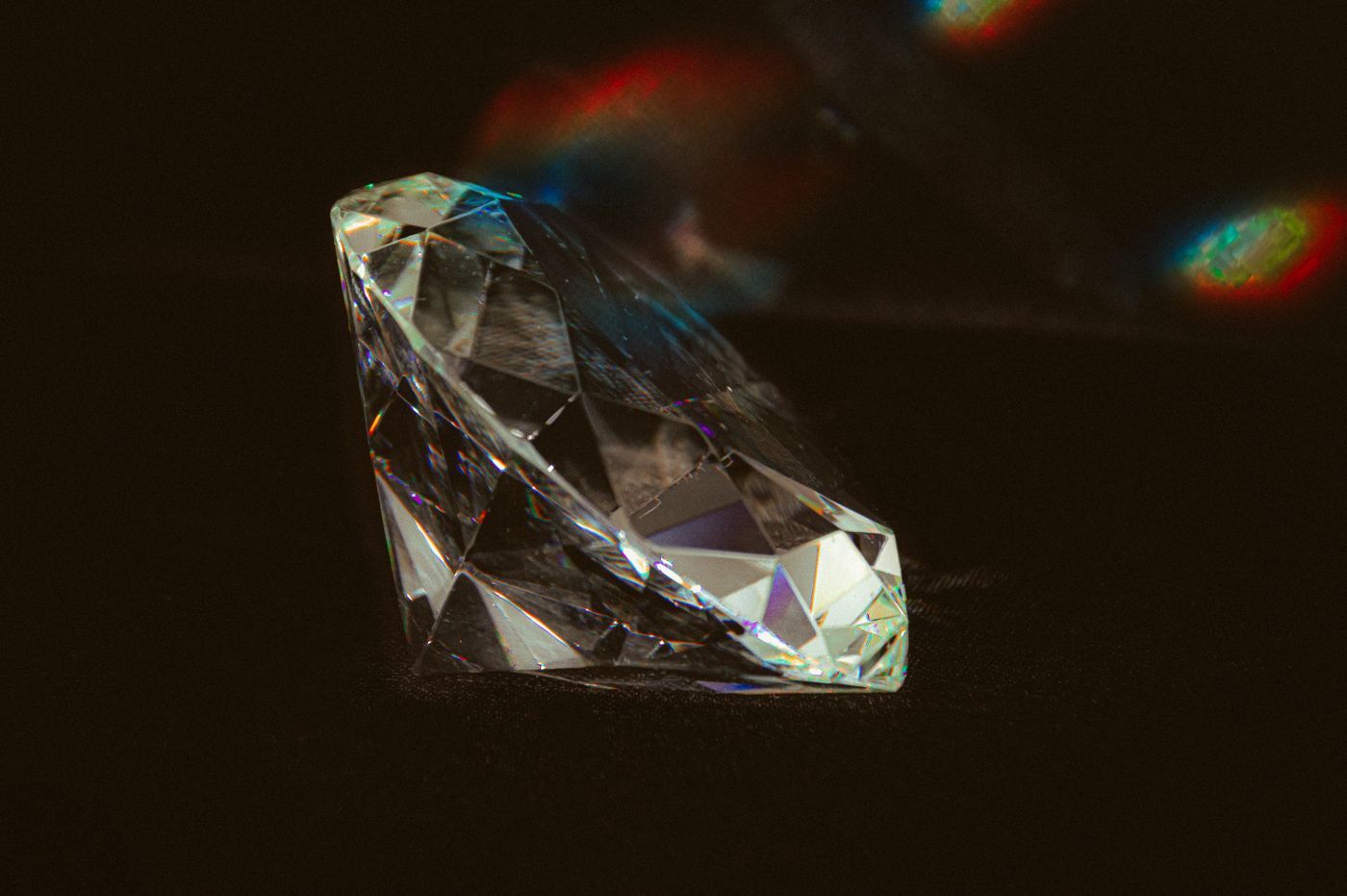 Macro detail of a faceted gemstone